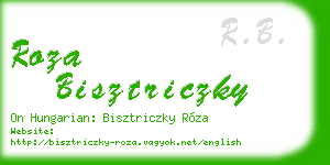 roza bisztriczky business card